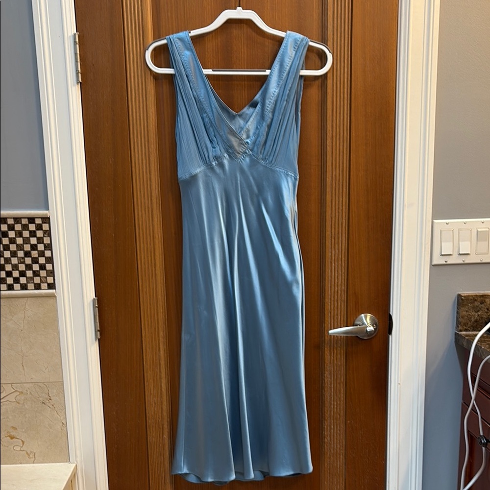 Catherine Malandrino Sleek silk Blue Women's Chemise dress. Size 6.